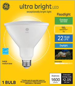 93128857 Ge Ultra Bright Daylight 250w Replacement Outdoor Floodlight Par38 Light Bulb 1