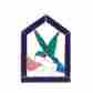 Ge121 Gift Essentials Small Hummingbird Purple Steeple Frame Window Panel 645194776319