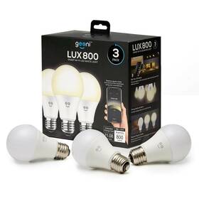 Geeni 280245407059 Lux 800 Smart Wi-fi Led Dimmable White Light Bulbs W Voice Control 3 Pack