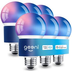 Geeni Gn-bw415-999 6-pack Smart Led Bulbs Multicolor Wi-fi Light With Alexa And Google