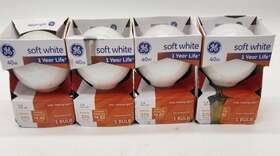 General Electric 043168908795 Brand New 4x Ge Soft White Decorative G25 Medium Base Light Bulb 40 Watt
