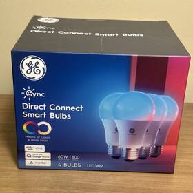 82246878 General Electric Ge 4pk Cync Direct Connect Full Color A19 Bulbs Multicolor