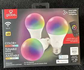 Globe 058219342138 Smart Bulbs Color Changing Rgb Tunable 3-pack - Read Description