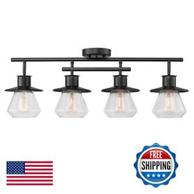 Globe Electric B082vxhbbp 59530 4-light Complete Track Lighting Kit Dark Bronze Clear