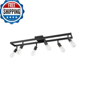 B09ddfvf8w Globe Electric 59811 6-light Adjustable Track Lighting Matte Black Industrial