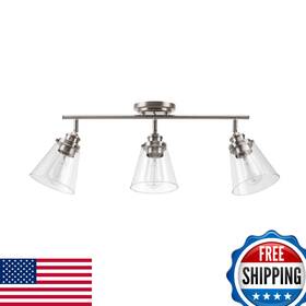 B09l322w93 Globe Electric 59628 Jackson 3-light Track Lighting Brushed Nickel Clear Glass