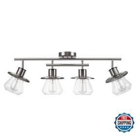 Globe Electric B0c21btmym 57504 4-light Track Lighting Brushed Nickel Center Bar Detail
