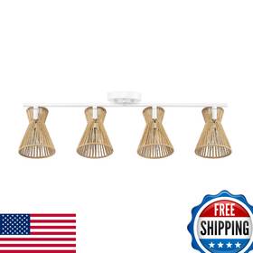 Globe Electric B0c6l471gd 64000050 28 4-light Track Lighting Matte White Natural Twine