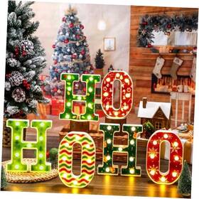 Jei-glooglitter-8 Glooglitter Christmas Decorations Indoor Marquee Light Up Letters 8.5 Inch Led