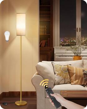 Dw06ld05w1 Goebleson Dimmable Floor Lamps For Living Room 64.4 Inches White And Gold