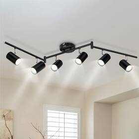 B09qhhlw4h Gordnwe 6-light Black Dimmable Led Track Lighting Fixture Kit Gu10