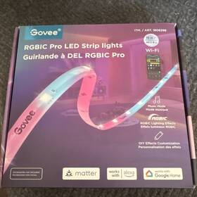 1806296 Govee Rgbic Pro Led Light Strip 49.2 Ft Wi-fi App Voice Control Multicolor Alexa