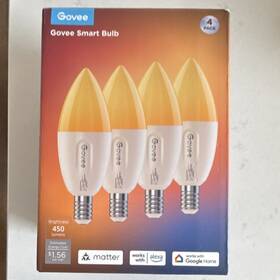 B600b1c3-us Govee Smart Bulb E12 Led Candle 4-pack Matter Dimmable 450 Lumens Alexa Google