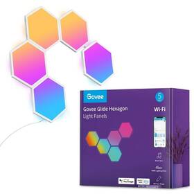 B6061a03 Govee Smart Color Changing Plug-in Wi-fi Enabled Led Light Panels 5-piece