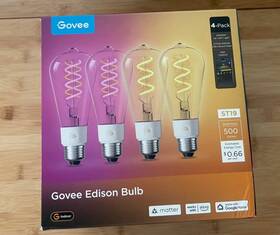 Govee H14c0 St19 Edison Smart Led Bulb 4-pack Matter 5.5w 500lm Dimmable