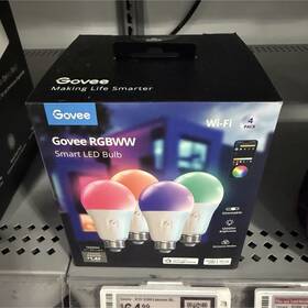 H6008a4c3 Govee Rgbww Smart Led Wi-fi Multicolor Dimmable A19 Bulb 4 Pack