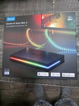 H6604-1-2-us Govee Ai Sync Box 2 Led Light Strip Kit Matter Alexa 55-65 Inch Tv