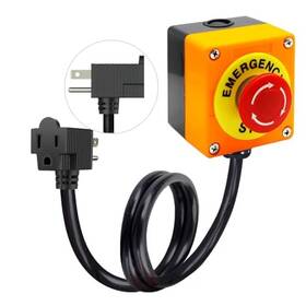 Jjkg-3prong Gragicsz Emergency Stop Push Button Switch With 3.3-ft 14awg Cable And Piggyback Plug