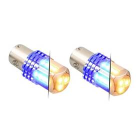 70812 Grand General 1157 Dual Color 15 Led Tower Bulb 12v Twin Pack Amber/blue