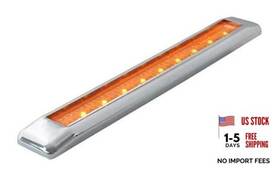 76060 Grand General Light Bar 8-1/4 Inch Ultra Thin 9led With Clear Pl. Amber/amber Bezel