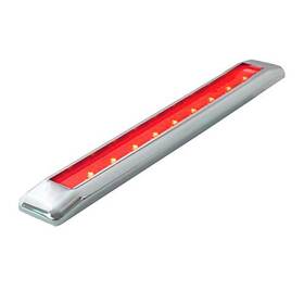 76064 Grand General Light Bar 8-1/4 Inch Ultra Thin 9led With Clear Pl. Bezel Red/red