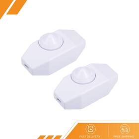 Gryfton 669739204662 2 X Rotary Cord Switch Ac 250v 2a Slide Control Lamp Dimmer 100 Watt White
