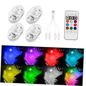 Guangzhou Chezixiang Automotive Supplies Co. Ltd 765150203366 4pcs Wireless Led Lights For Car With Remote 8 Colors Changing Rgb