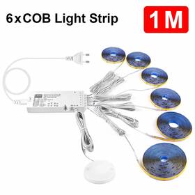 Gyarfas 825532653834 Under-cabinet Cob Led Strip Light Kit Dimmable 110-240v 1-6 Strips