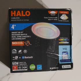 Rlwzdc4 Halo 4in Smart Wi-fi/bluetooth Recessed Led Downlight Tunable/rgb 725lm