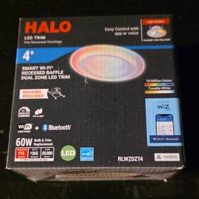 Rlwzdt4 Halo 4 Inch Smart Wi-fi Bluetooth Led Trim Tunable White Multicolor Alexa Google