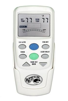 Chq7096t Hampton Bay 8543357 Thermostatic Remote Control With Green Light Button White