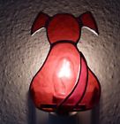 Handmade Stained Glass Night Light Red Puppy Dog Pet Bathroom