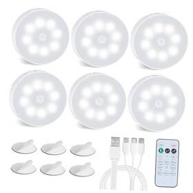 Hang Zhou Great Star Industrial Co. Ltd 820909797012 6 Pack Puck Lights With Remote Wireless Closet And Under Cabinet