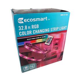 92345 Home Depot Ecosmart 32.8ft Rgb Led Color Changing Strip Light Kit Dimmable Remote Included