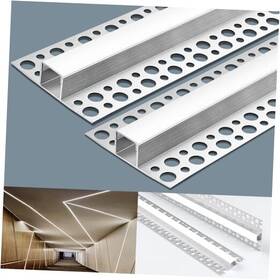 Hq-gd-wq1 Hq 6 Pack Plaster-in Led Channel With Milky White Diffuser 3.3ft/1m Aluminum