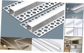 C-101 Hqzm 10 Pack Aluminum Led Channel 6.6ft/2m Plaster-in With Strip Diffuser And Milky