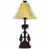 Hs-114pa Unbranded 29 Tall Table Lamp 2 Elephants Palm Tree W Wheat Gold Textured Shade