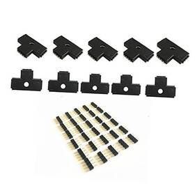 3-ends Hualan Led57 10pcs 10mm 4-pins T-shape Female Connector For Led Rgb 5050 Flex Strip
