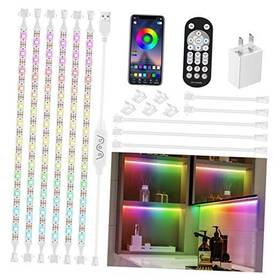 Hui 768477436745 6pcs Under Cabinet Lights Kit Music Sync Color 9.8ft/3m Led Strip
