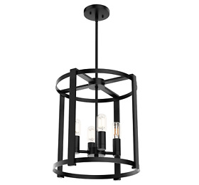 19003 Hunter Astwood 4-light Chandelier In Matte Black