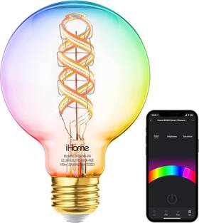 17891 Ihome Merkury Inovations Spectra Wifi Smart Spiral Edison Rgbw Multicolor Led E26 Bulb Alexa Google