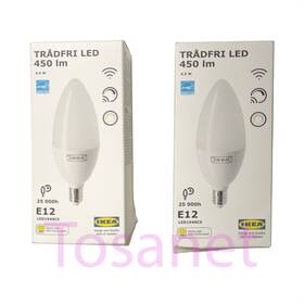 905.187.34 Ikea 2 X Tradfri Led 450 Lm E12 Wireless Dimmable White Spectrum New