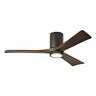 Ir3hlk-bk-bw-60 Atlas Three Bladed Flush Mount Paddle Fan With Led Light