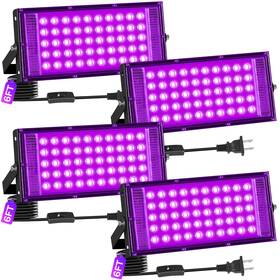 B0d2vz6r7r Isuerfy 4-pack 50w Led Black Light Flood Ip66 Waterproof Outdoor With Switch