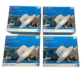 51342-1 Jasco Enbrighten Smart Led Downlight Dimmable Wi-fi 65 Watt White E26 Base Lot Of 4