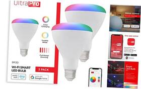 51452 Jasco Products Company Wi-fi Led Smart Light Bulb Br30 65w Equivalent Rgb Color Changing White