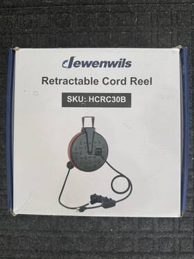 Hcrc30b Jewenwils Retractable Cord Reel 30ft 3-outlet Auto Retract