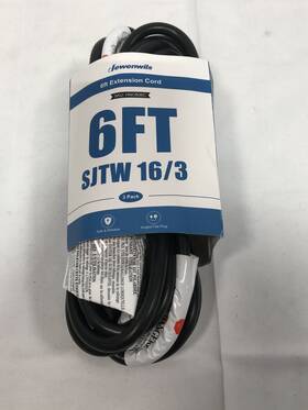 Hncb06c Jewenwils 6ft Sjtow 16/3 Extension Cord 3 Pack Angled Flat Plug