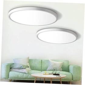 Js-xdd-nw-25w-2p-us Jiasi 2 Pack Led Flush Mount Ceiling Light Fixture 12 Inch Milk White Natural