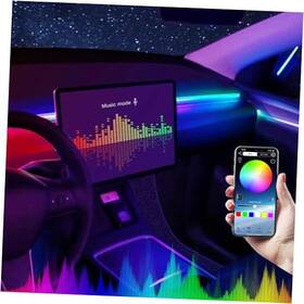 Jiezmo 717839812208 For Car Led Ambient Lighting Kit Smart Rgb Bulb Interior Decor Cars Neon